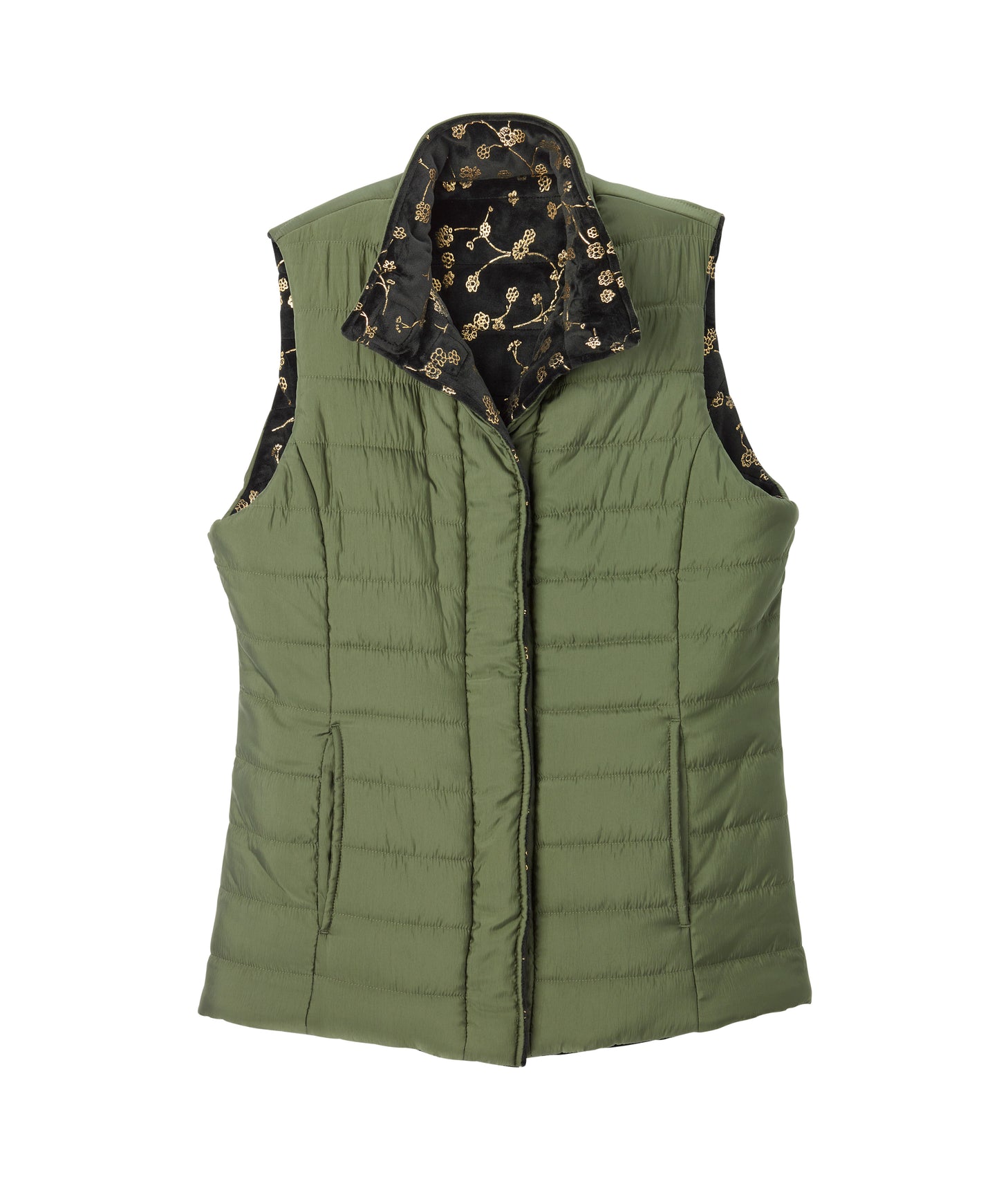 Parka sin mangas mujer reversible con botones magnéticos