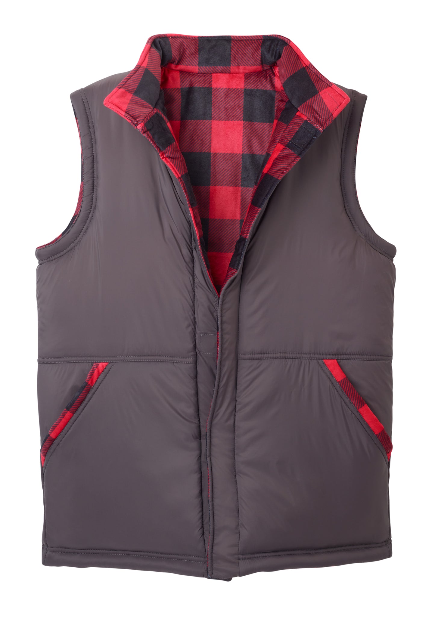 Parka sin mangas hombre reversible con botones magnéticos