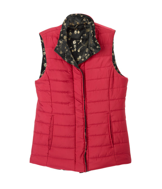 Parka sin mangas mujer reversible con botones magnéticos